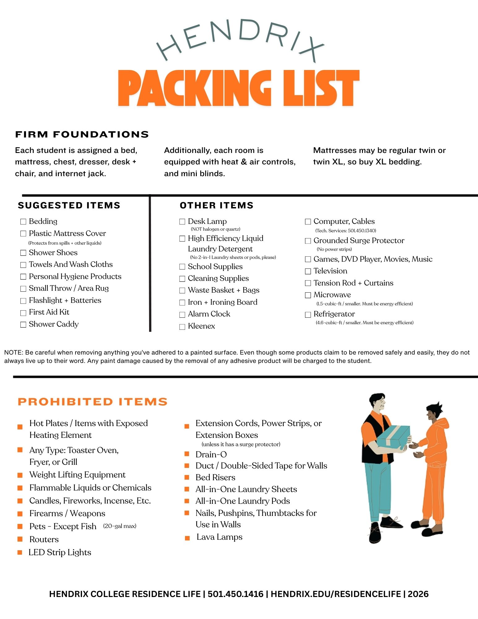 What to Bring to Hendrix